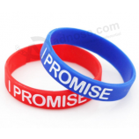 Waterproof custom logo bracelet silicone debossed wristband