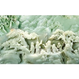 E010 jade sculpture paysage peinture décorative fond mur