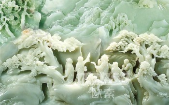 E010 jade sculpture paysage peinture décorative fond mur