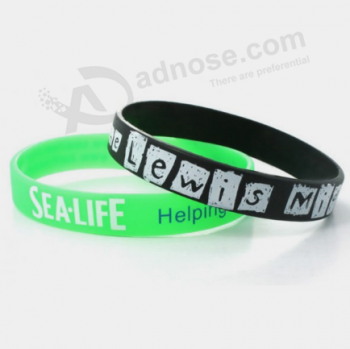 Bracelet en silicone logo imprimé personnalisé bracelet en silicone