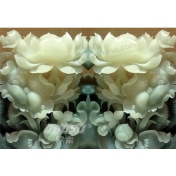 E015 Jade Carving Lotus Background Decorative Painting Ink Painting Murals