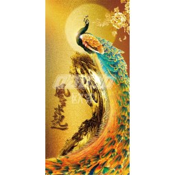 E019 goldene Phoenix Hintergrund Wand Dekoration Tinte Malerei Wandbild Wohnkultur