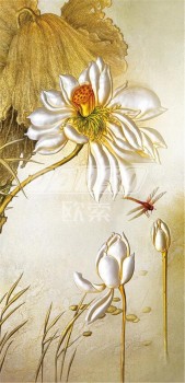 E022 3D Farbe schnitzen Lotus Hintergrund Wand dekorative Malerei Veranda Dekor