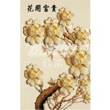 E023 3d kleur carving pioen achtergrond muur decoratief schilderen veranda decor