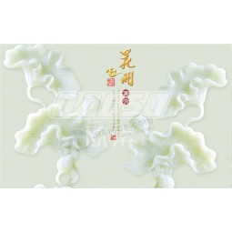 E030玉雕荷叶墨水画壁画背景墙装饰
