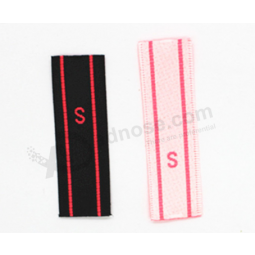 End fold custom design woven garment size label