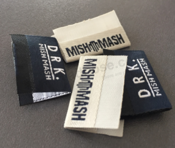 100% polyester center fold woven label for bags
