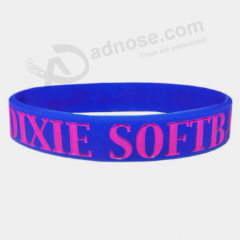 High quality rubber wrist band debossed silicone rubber bracelet