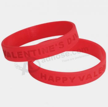 Fabricar personalizado pulseira de silicone debossed logotipo personalizado pulseira de borracha