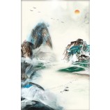 B509 abstracte artistieke conceptie inkt en was landschappen schilderij muur achtergrond voor veranda decoratie