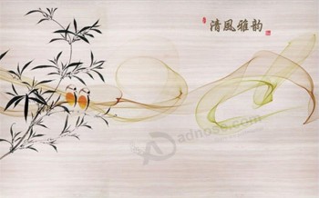 B512 moderno semplificato bambù astratto inchiostro pittura tv sfondo decorazione della parete