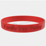 Embossed wristband customized silicone rubber sport bracelets