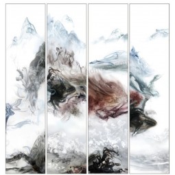 B513 Abstract Paintings of Mountain and Waters Background Wall Decoration