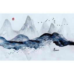 B514芸術的な概念の風景のインキの絵の背景の壁画