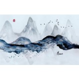 B514 artistieke conceptie landschap inkt schilderij achtergrond muurschilderingen