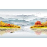 B515 inkt schilderij artistieke conceptie gouden boom achtergrond muurschildering