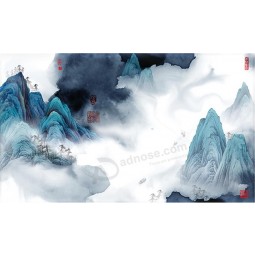 B522 splash inkt abstracte landschap inkt schilderij achtergrond wanddecoratie