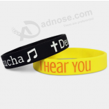 Wholesale custom logo debossed silicone rubber wristband