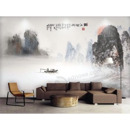 B524 Ink and Wash Landscape Painting Decorative Painting for Living Room