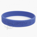 Cancer awareness debossed wristband custom silicone rubber bracelet