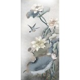 B534 inkt schilderij lotus achtergrond kunst achtergrond afdrukken
