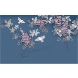 B543 nieuwe chinese stijl bloem en vogel achtergrond inkt schilderij