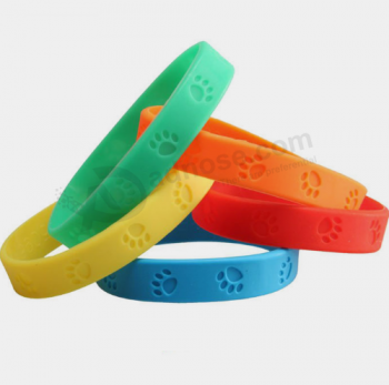 Kinderen grootte kleurrijke afdrukken aangepaste logo rubberen armband