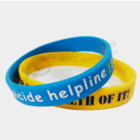 Neue art debossed logo silikon event dünne armbänder