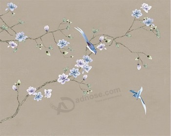 B548-2 Yulan Magnolia Flower Background Painting Ink Painting Decorative Mural Home Decor