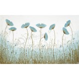 C125 eenvoudige en mooie mintgroene bloem achtergrond olieverfschilderij home decor