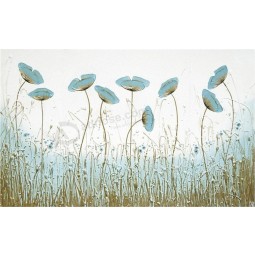 C125 simples e bela menta verde flor fundo pintura a óleo de decoração para casa