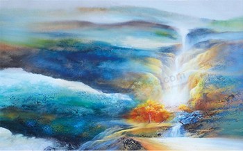 C130抽象风景瀑布风景背景油画墙壁艺术打印