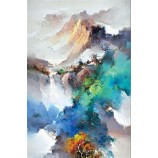 C133 uit de vrije hand abstract landschap olieverfschilderij kunst decoratie voor veranda