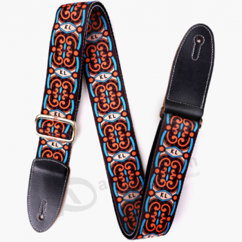 Adjustable comfortable colorful cotton guitar strap