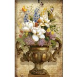 C145 European Vintage Vase and Flower Oil Painting Wall Background Decorative Mural