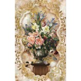 C146 europese stijl opluchting 3d vaas bloem olieverfschilderij muur achtergrond decoratieve muurschildering