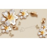 E033 luxe gouden 3d bloem achtergrond decoratieve inkt schilderij kunstwerk afdrukken