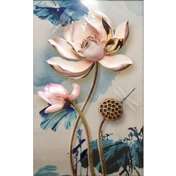E036 3D Relief Lotus Ink Painting Background Decorative Painting