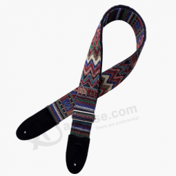 Fábrica al por mayor vintage azul jacquard correas de guitarra tejidas