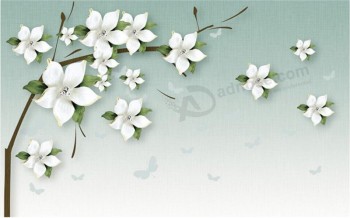 F020 Modern Jasmine Blossom Background Decorative Painting Wall Art Printing