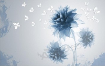 F026 moderno sfondo semplificato della pittura a inchiostro decorativo a forma di farfalla di loto