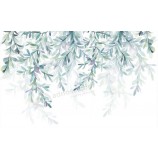 F029 verse groene bladeren aquarel stijl achtergrond decoratief schilderen kunst aan de muur afdrukken