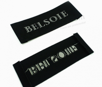 Custom end fold polyester woven labels for T-shirt