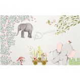 A262 eenvoudige kleine verse olifant achtergrond muurschildering wall art inkt schilderij voor thuis