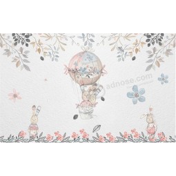 A264 petit lapin blanc dessin animé peinture décorative encre de mur de fond