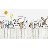 A265 Simple Cartoon Animal Background Mural Wall Art Decorative Ink Painting
