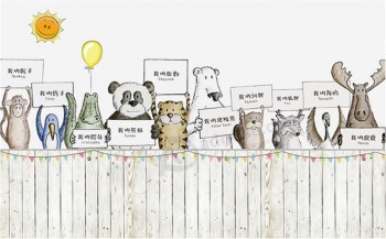 A265 Simple Cartoon Animal Background Mural Wall Art Decorative Ink Painting
