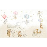 A266 Cute Cartoon Animal Balloon Children's Room Background Mural Art Decorative Ink Painting