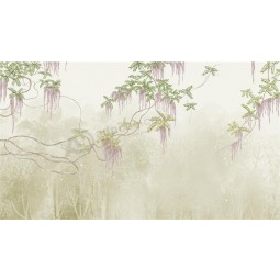 F030 Purple Vines Background Ink Paintings Home Decorative Mural
