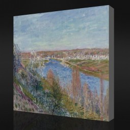 Nein.F077 alfred sisley-Das Dorf in Champagner Sonnenuntergang April Landschaft Ölgemälde Wohnzimmer dekorative Malerei